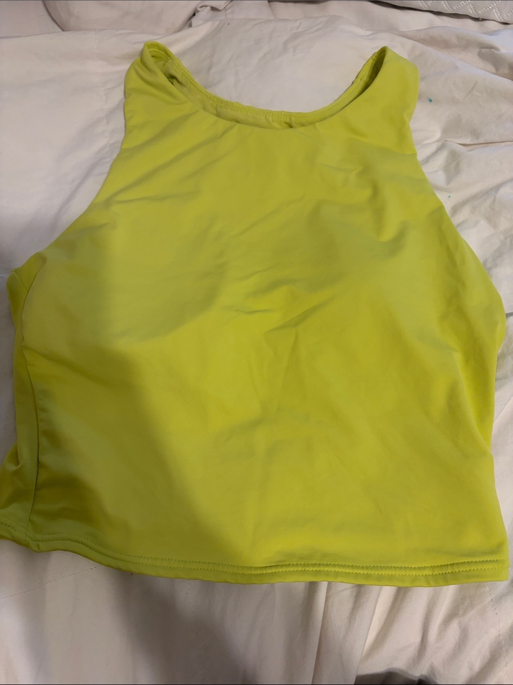 Lands' End Neon Yellow High-Neck Tank